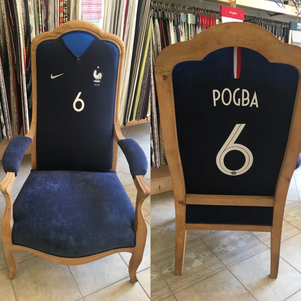 fauteuil sportif coupe du monde pogba maillot foot tapissier decorateur lyon anaelle martin
