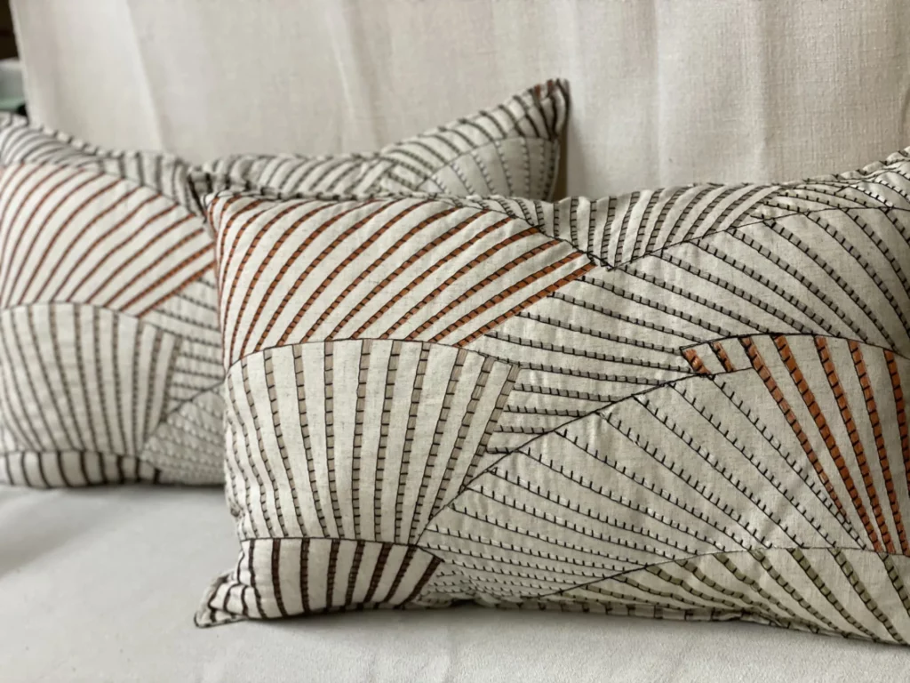 coussins en lin brode 40x60