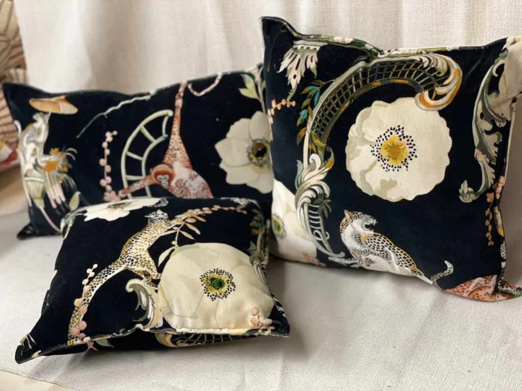 coussins en velours 30x30 28x48 38x38